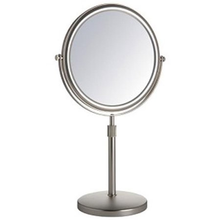 RICKI'S RUGS 8.5 in.; 5X-1X Table Top Mirror; Nickel; Height Adjustable 16.5 in. to 21.5 in. RI10586